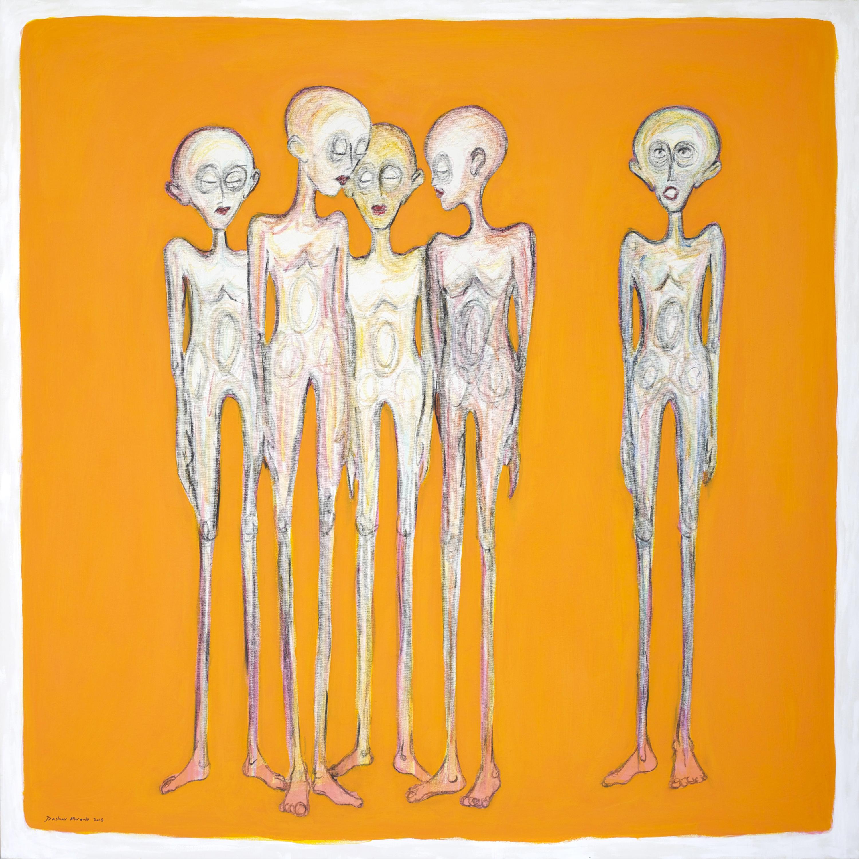 Silent Screen # 7 , mixed media on canvas , 150 X 150 cm , 2015